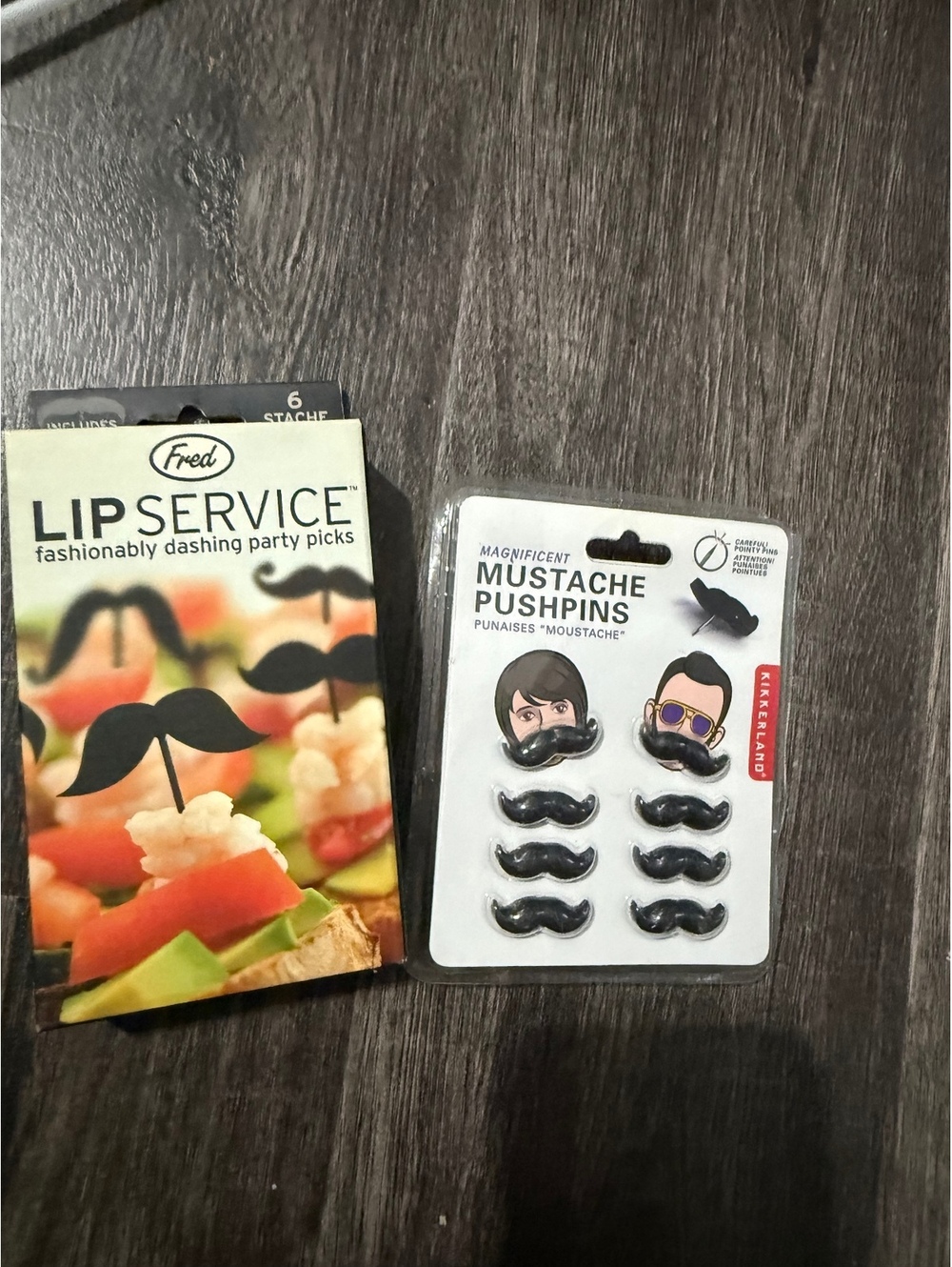 Mustache lovers prank  party picks and push pins gag gift